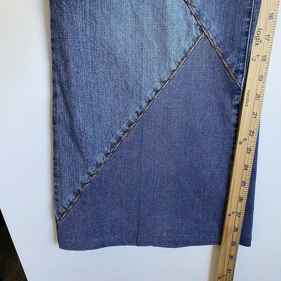 Vintage Carolina Blues Wide Leg Jeans Women’s 18 Stitched Cropped Boho Hippie - Picture 9 of 11